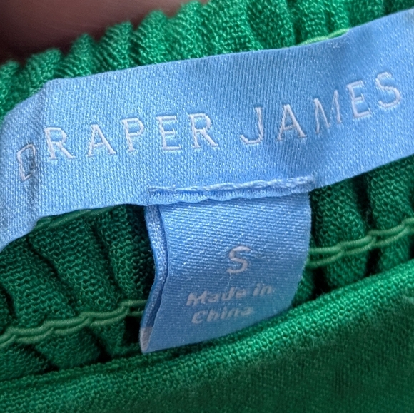 Draper James Green Pink Floral Embroidered Square Neck Short Sleeve Top S - Picture 6 of 8